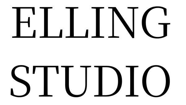 Text 'ELLING STUDIO' in black on a transparent wide background