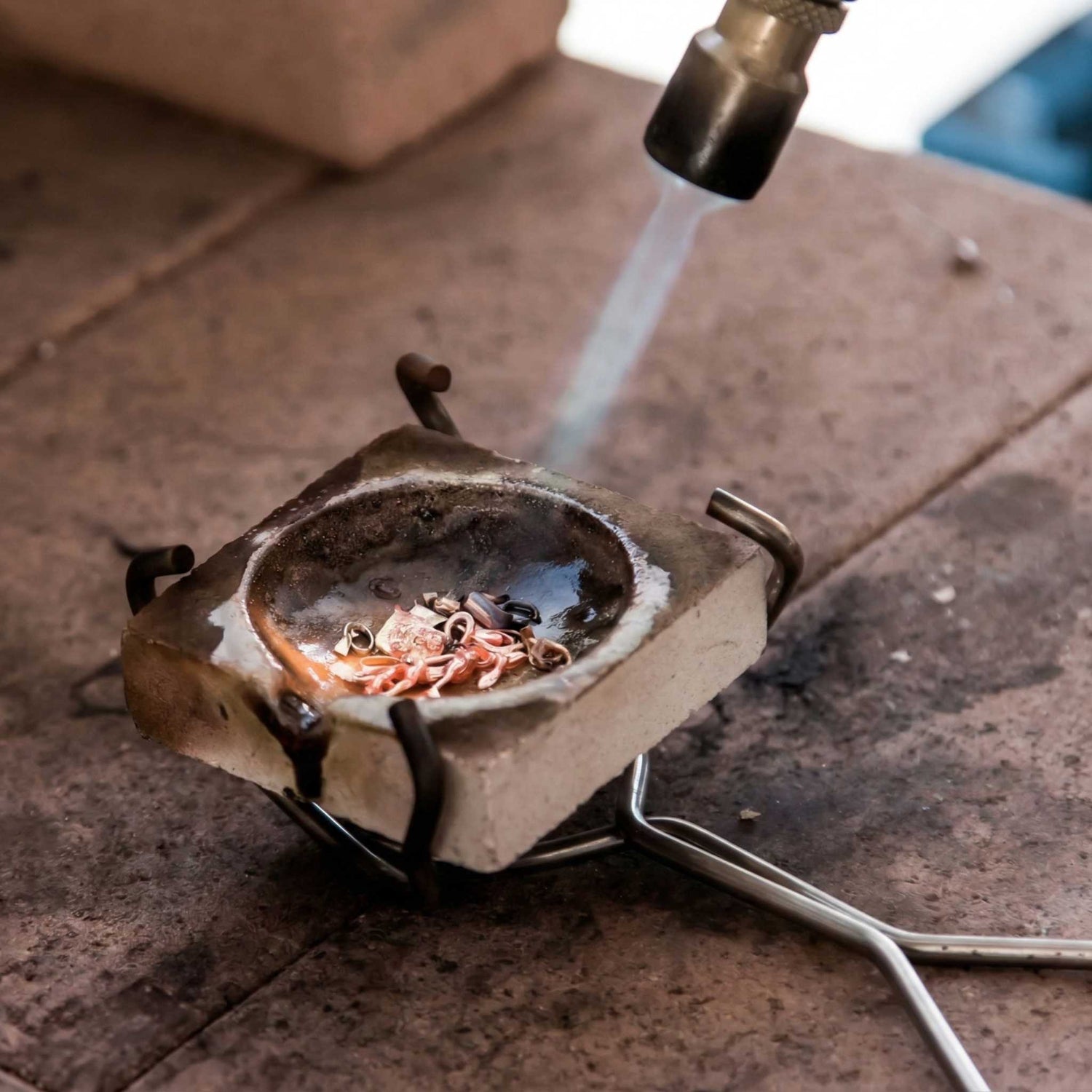 Melted precious metal