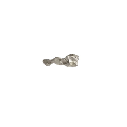 Silver earring on a white background