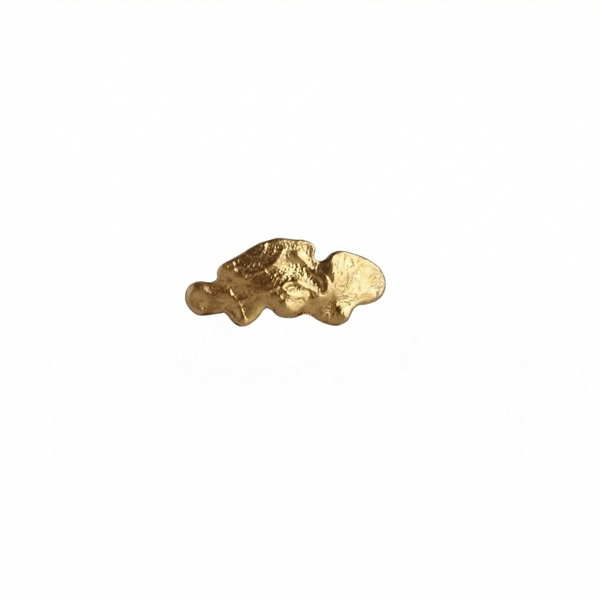 Gold earring on a white background