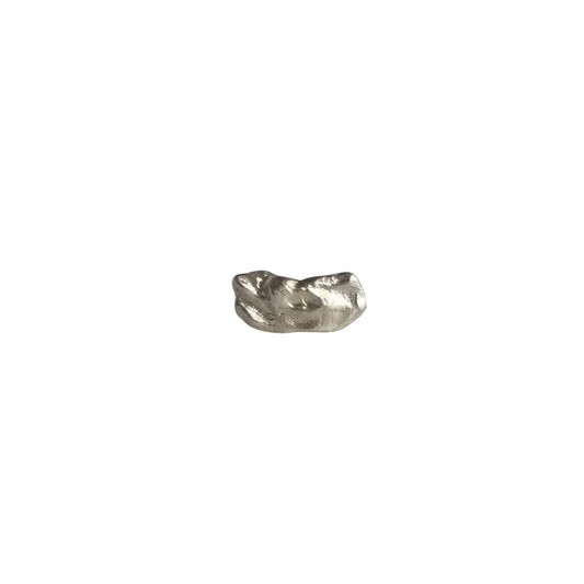 Silver earring on a white background