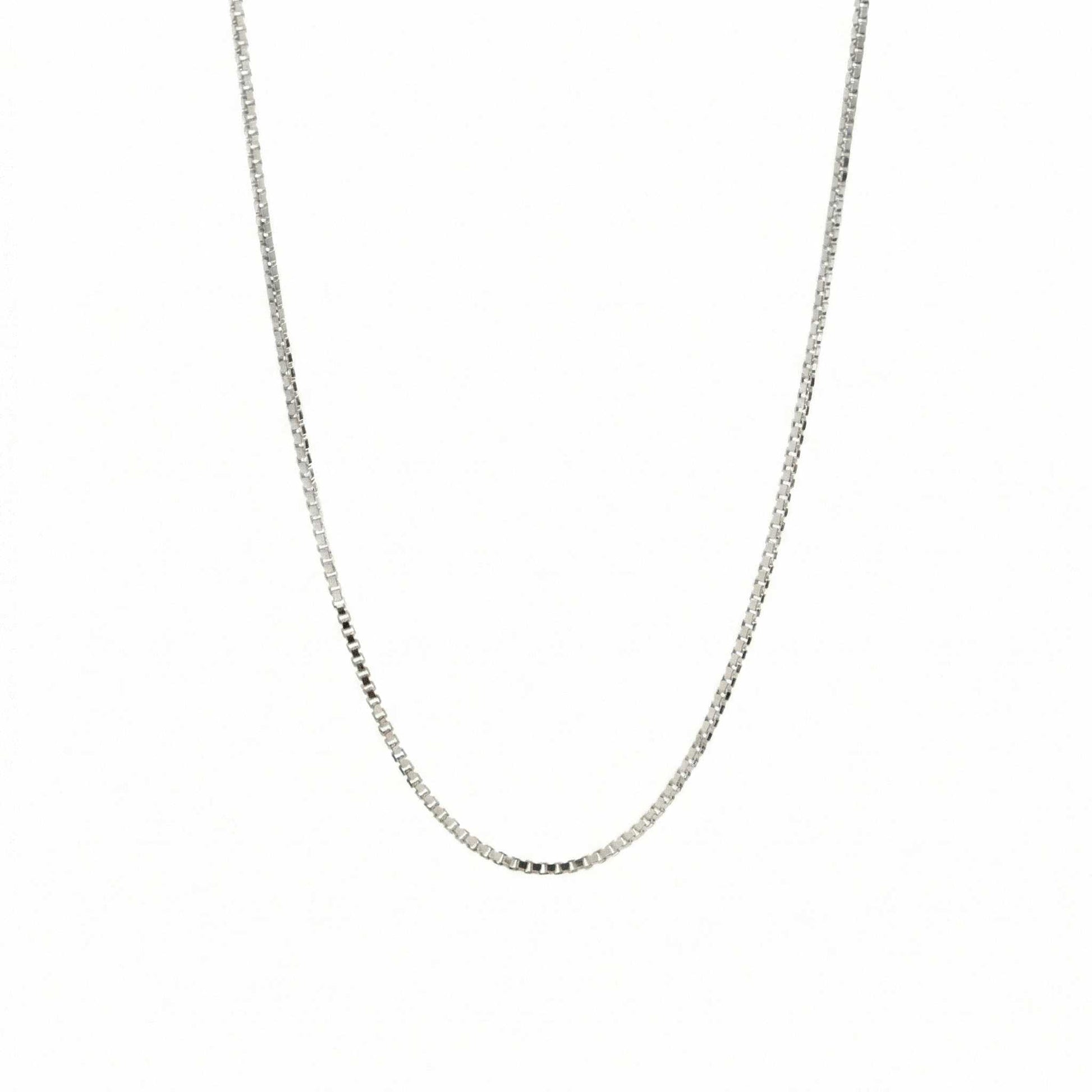 Silver Venezia chain necklace on a white background